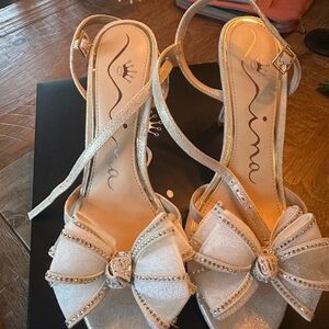 Nina Bow Embellished Women's Bridal wedding Heels
